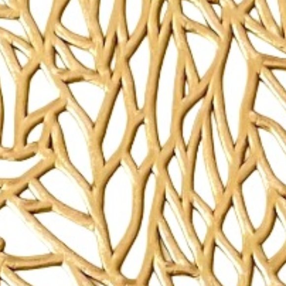 Gold Leaf Round Placemats – Neutral Elegant Table Décor, Set of 10 (NWOT) - Picture 8 of 11